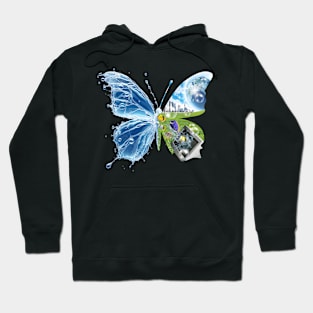 Frutiger Aero Aesthetic Butterfly Computer Fishes Scenery Hoodie